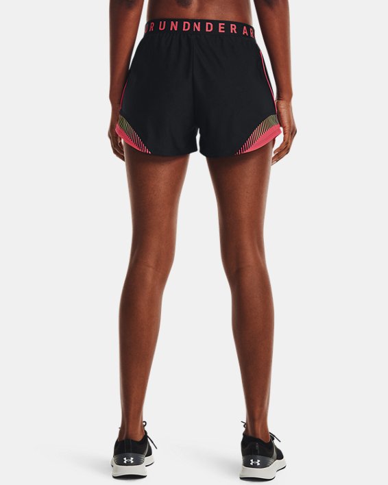 Women's UA Play Up 3.0 Tri Color Shorts, Black, pdpMainDesktop image number 1